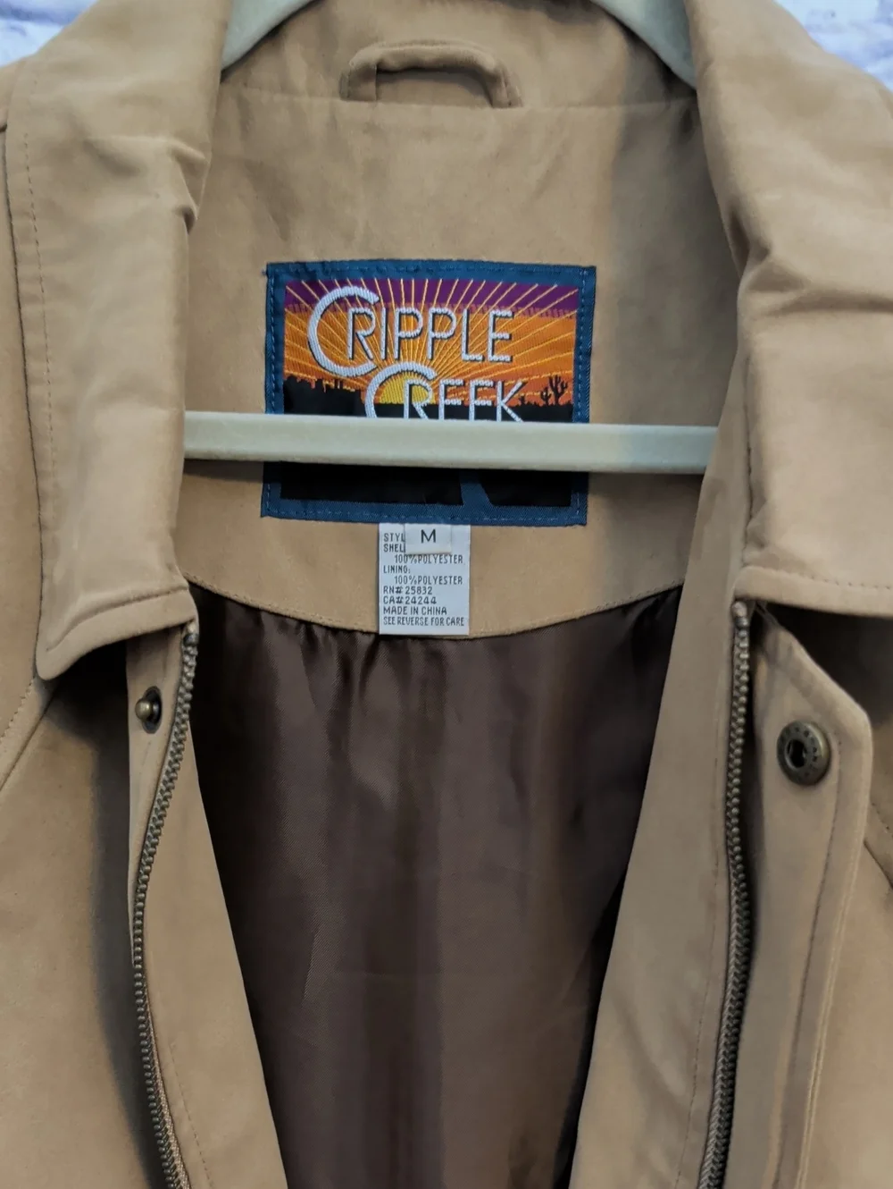 Cripple Creek Faux Suede Bomber Jacket w/ Concealed Carry Pocket - Size Medium
